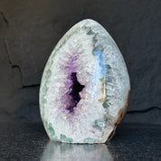 Incredible Statement Amethyst Crystal Piece, Amethyst Geode just for collectors, Extra large (8.5 in tall) Uruguayan Egg shaped Crystal