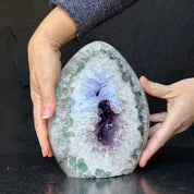 Incredible Statement Amethyst Crystal Piece, Amethyst Geode just for collectors, Extra large (8.5 in tall) Uruguayan Egg shaped Crystal
