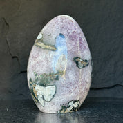Amethyst Geode Crystal Egg with incredible Agate formations, Natural cave shaped polished agate stone