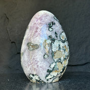 Amethyst Geode Crystal Egg with incredible Agate formations, Natural cave shaped polished agate stone