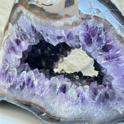 Superb Crystal Geode, Large Cave, Amethyst Crystal for collectors, 8 in Tall Full polished stone, Stunning decor AAA Crystal