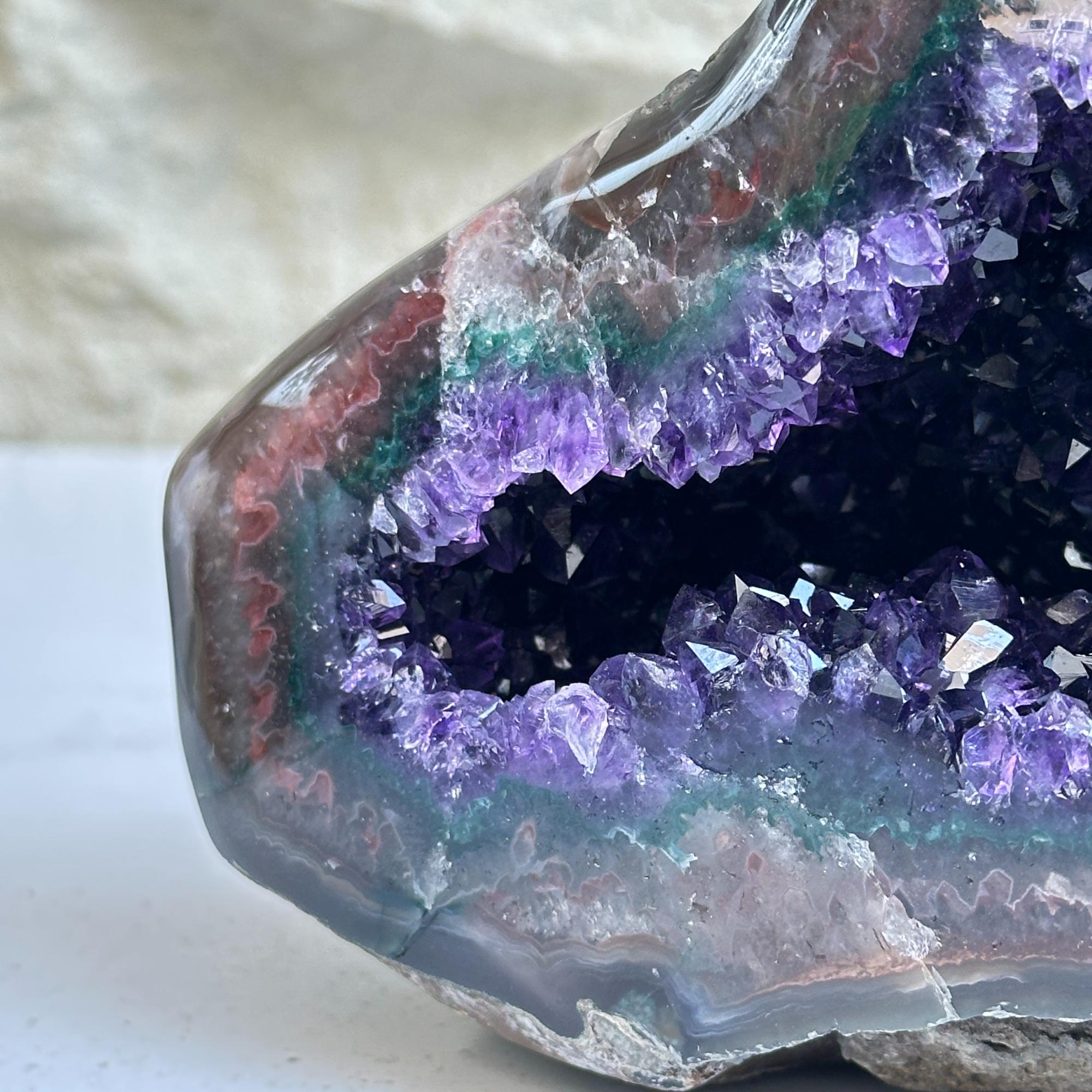 Uruguayan Amethyst & Agate Crystal Geode