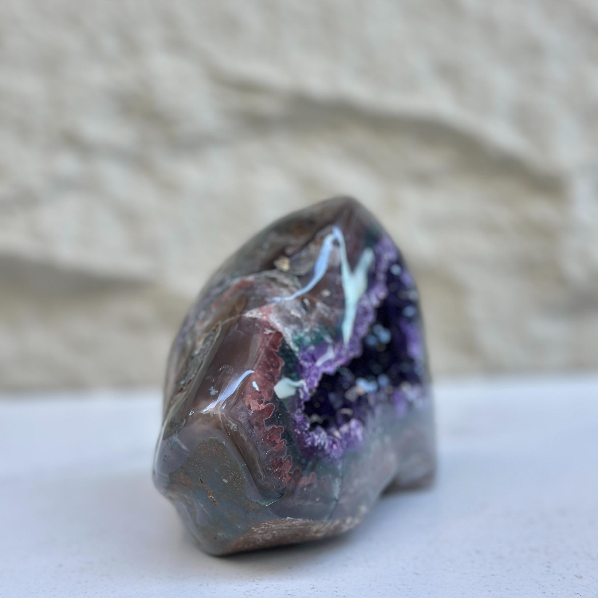 Uruguayan Amethyst & Agate Crystal Geode