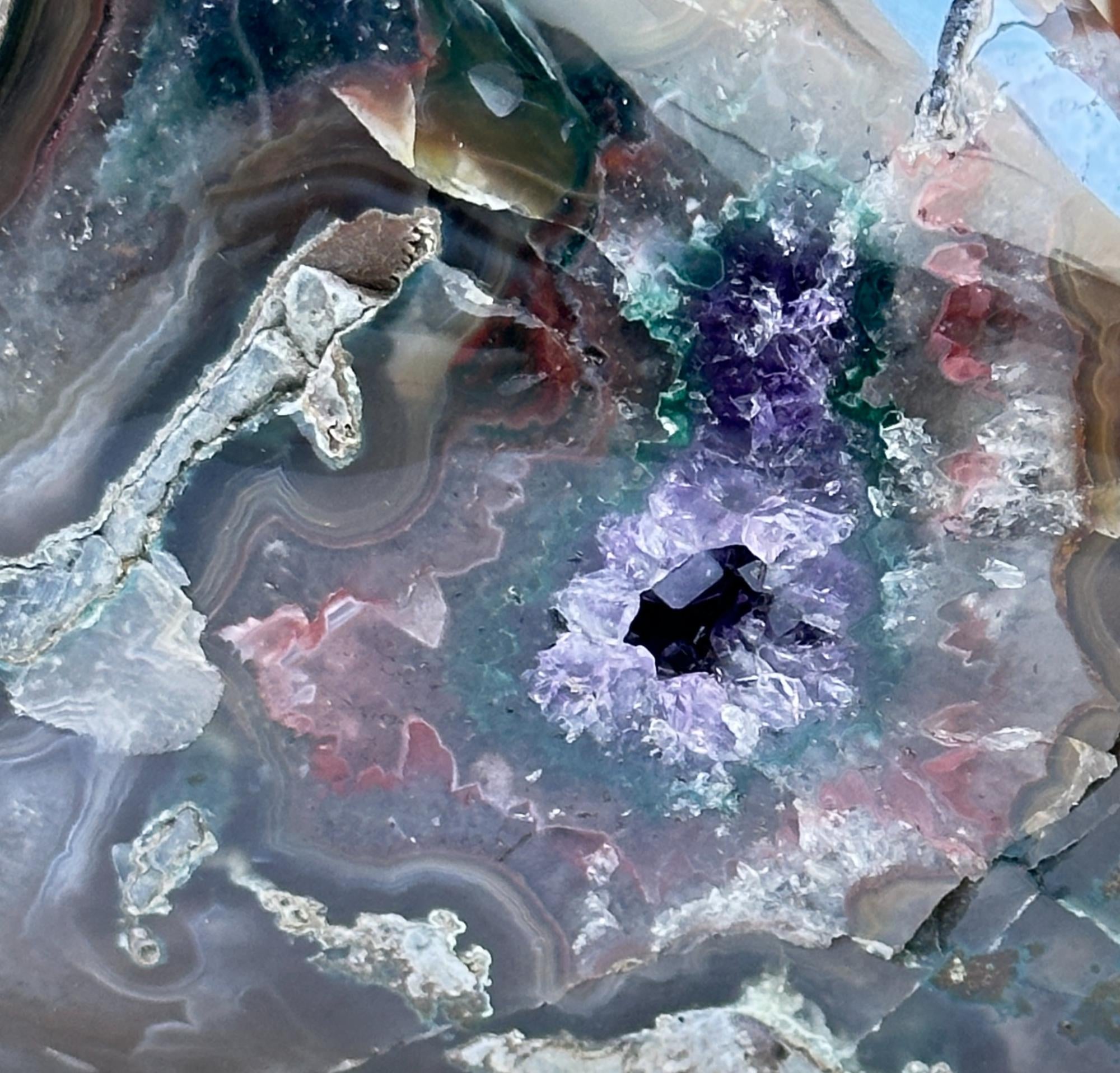 Uruguayan Amethyst & Agate Crystal Geode