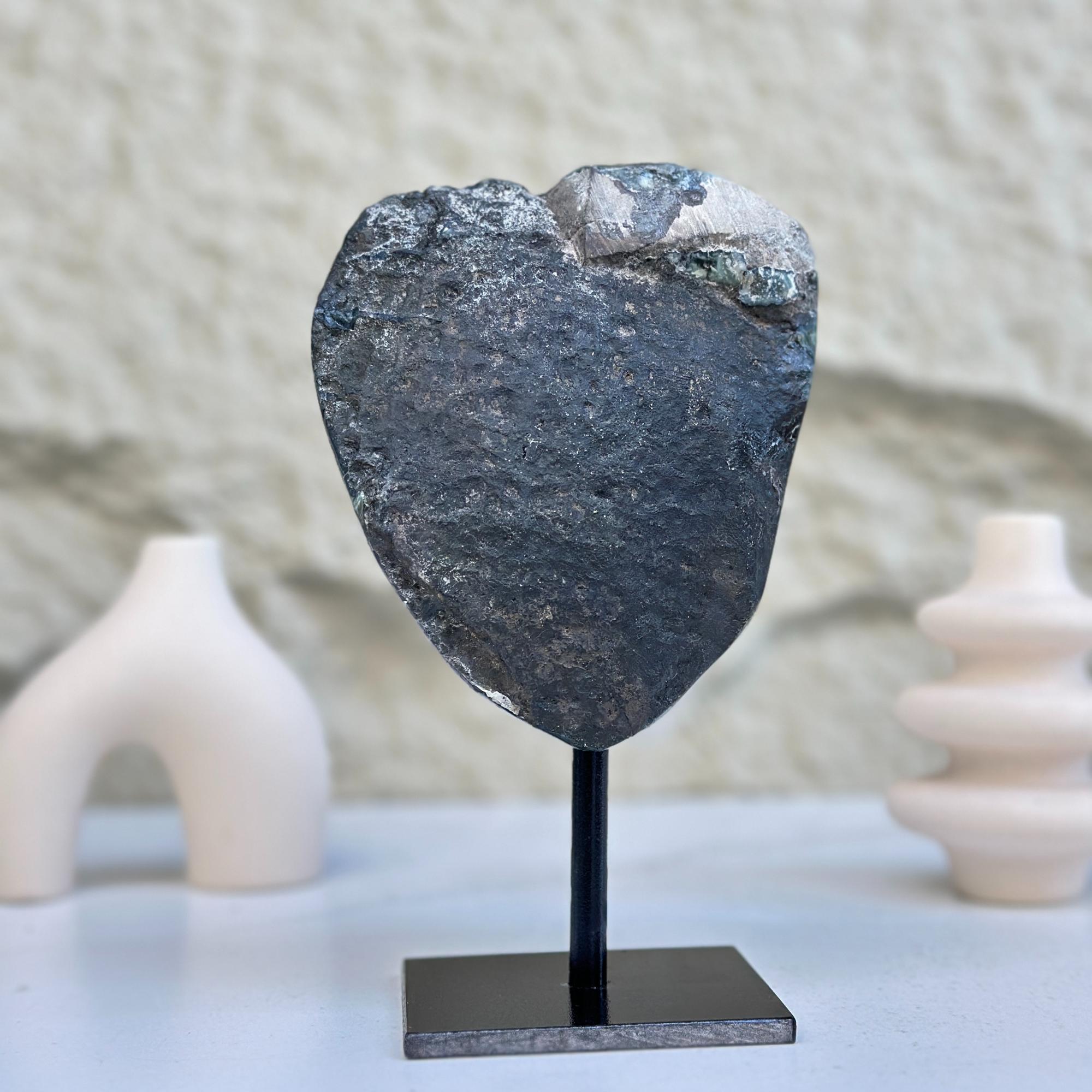 Raw Amethyst Geode on Metal Stand