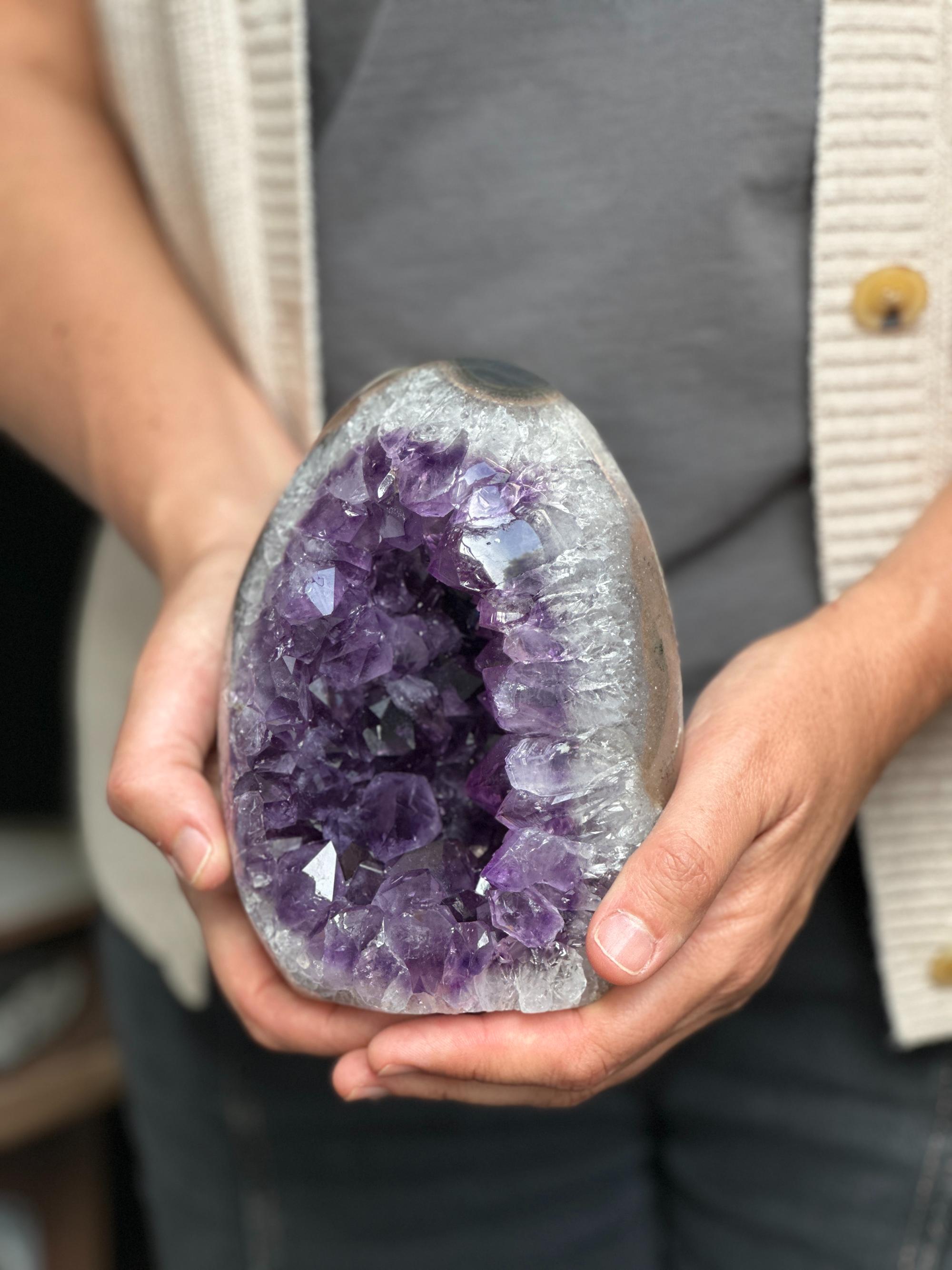 Amethyst cathedral stone for home decor, stunning AAA grade geode from Uruguay