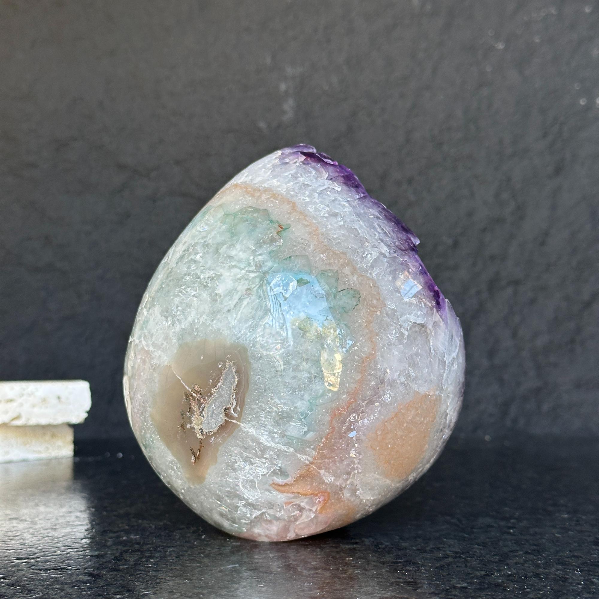 Extra Large Amethyst Geode Cave, Oval shaped Full polished stone, Stunning decor piece, Giant Crystal