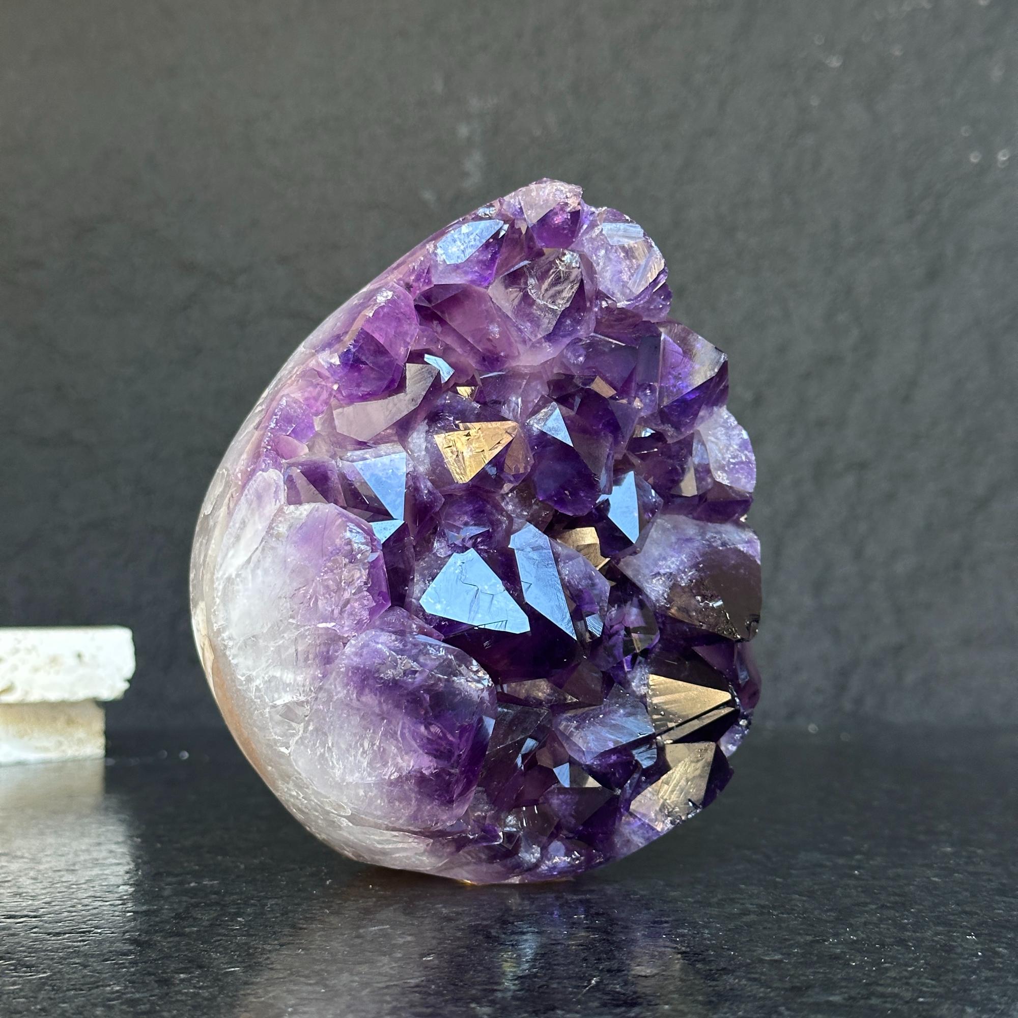 Extra Large Amethyst Geode Cave, Oval shaped Full polished stone, Stunning decor piece, Giant Crystal