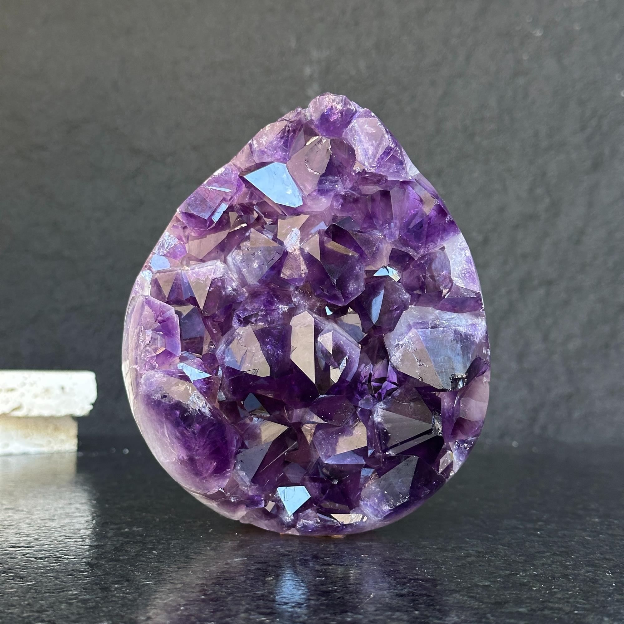 Extra Large Amethyst Geode Cave, Oval shaped Full polished stone, Stunning decor piece, Giant Crystal