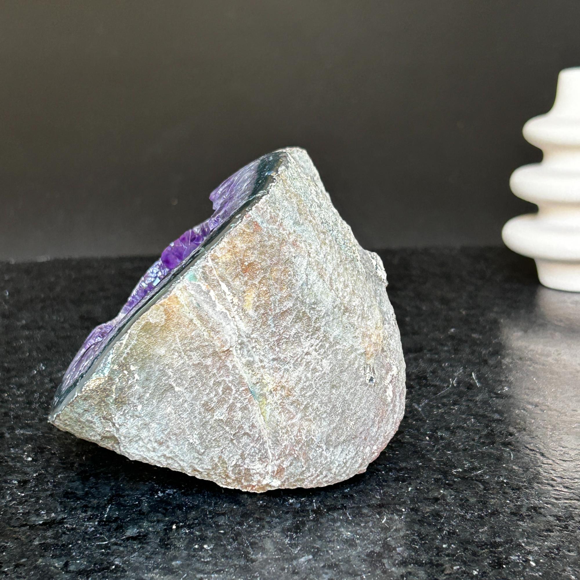 Amethyst and agate geode, coffee table decor, colorful geode cave, amethyst crystal geode