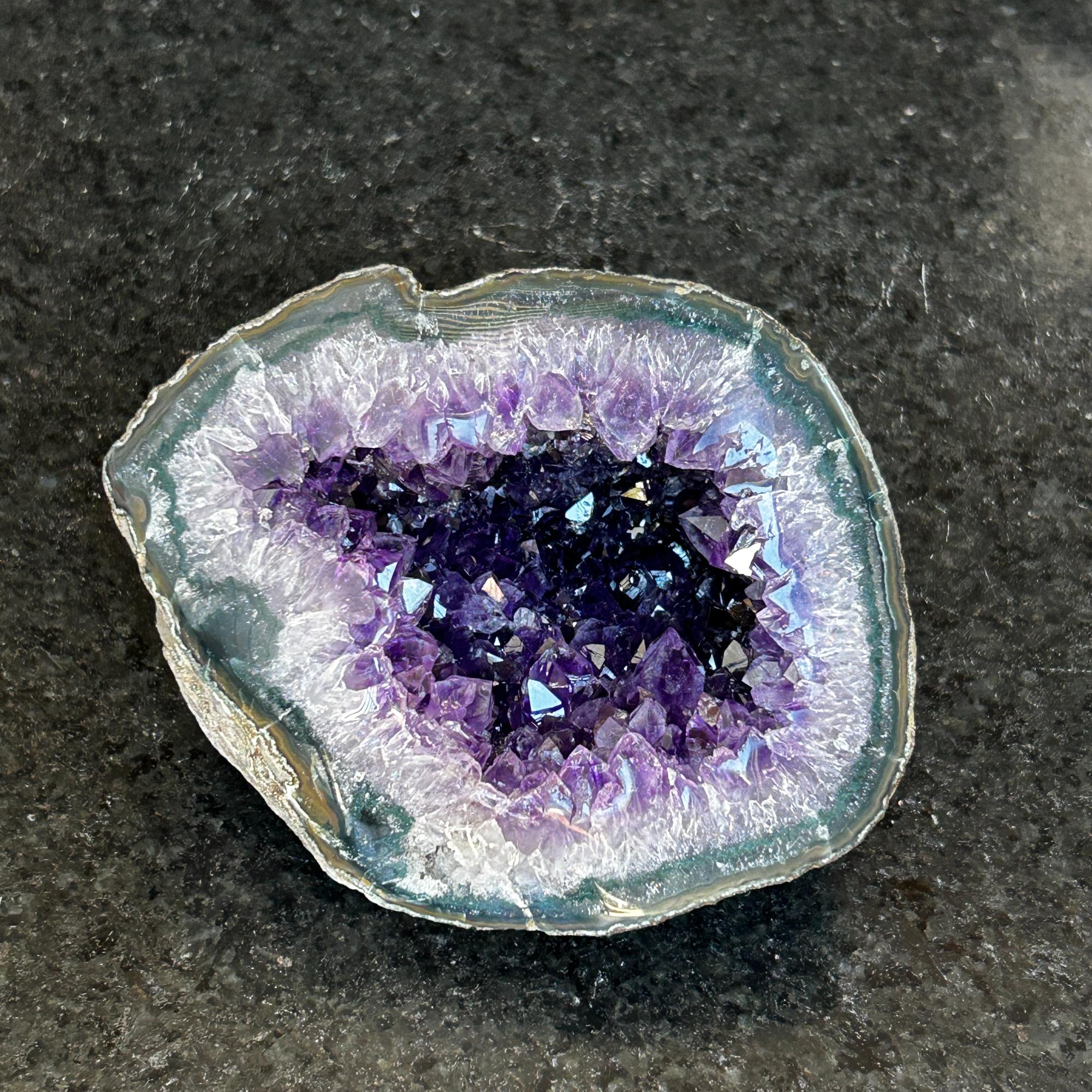 Amethyst and agate geode, coffee table decor, colorful geode cave, amethyst crystal geode