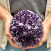 Extra Large Amethyst Geode Cave, Oval shaped Full polished stone, Stunning decor piece, Giant Crystal