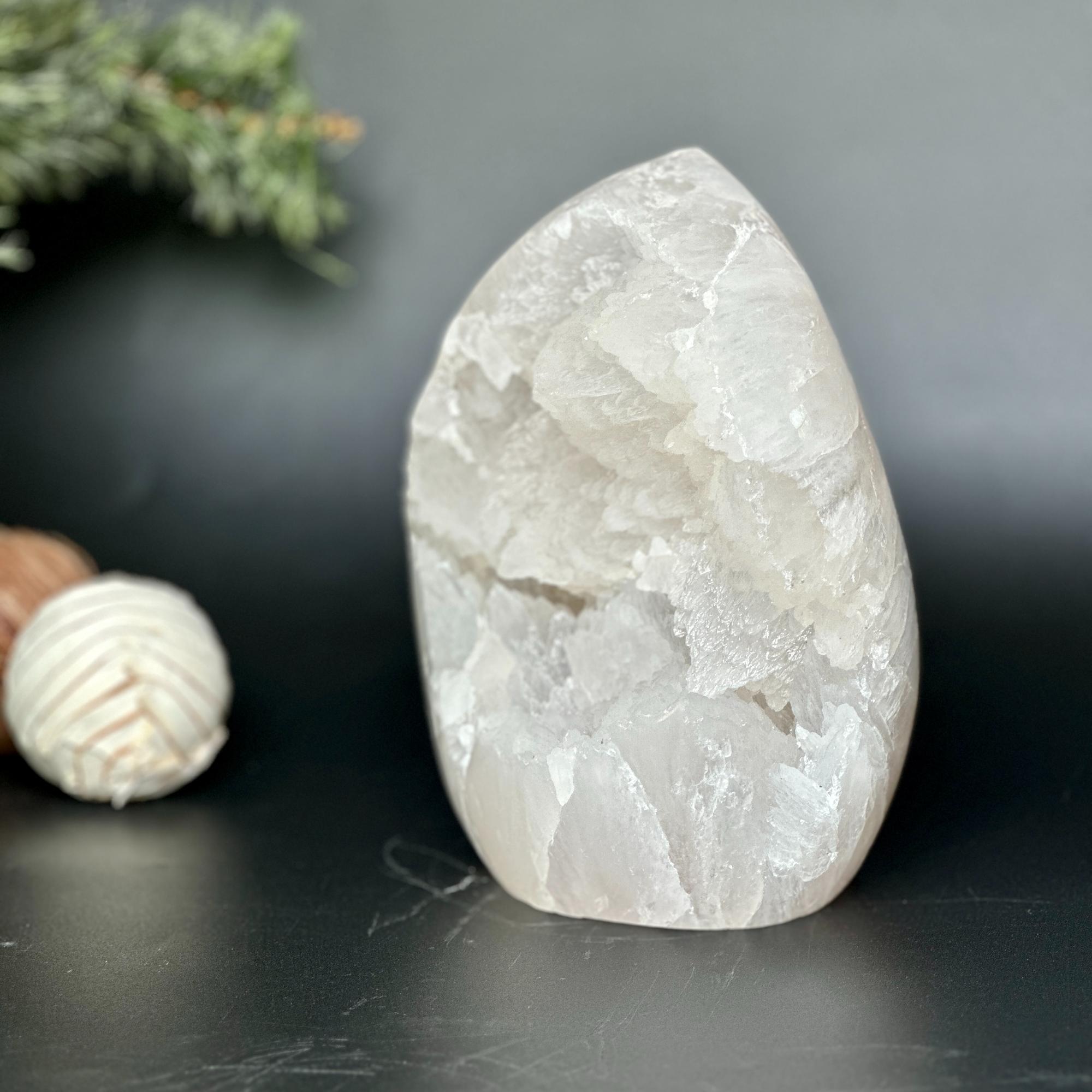 White Quartz: Uruguay Rare Crystal Formation with Calcite & Agate