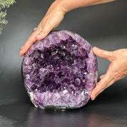 Uruguayan Amethyst and Agate Cave, Natural Geode, 8 inches Amethyst crystal