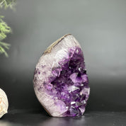 Amethyst Geode Crystal Egg with incredible Agate formations, Natural cave shaped polished agate stone