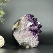 Extra Large Amethyst Geode Cave, Oval shaped Full polished stone, Stunning decor piece, Giant Crystal