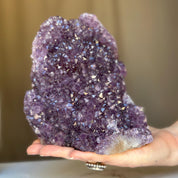 Amethyst Crystal Cluster Cave Geode , 6 in tall Huge Crystal Cluster, Deep Purple Stone