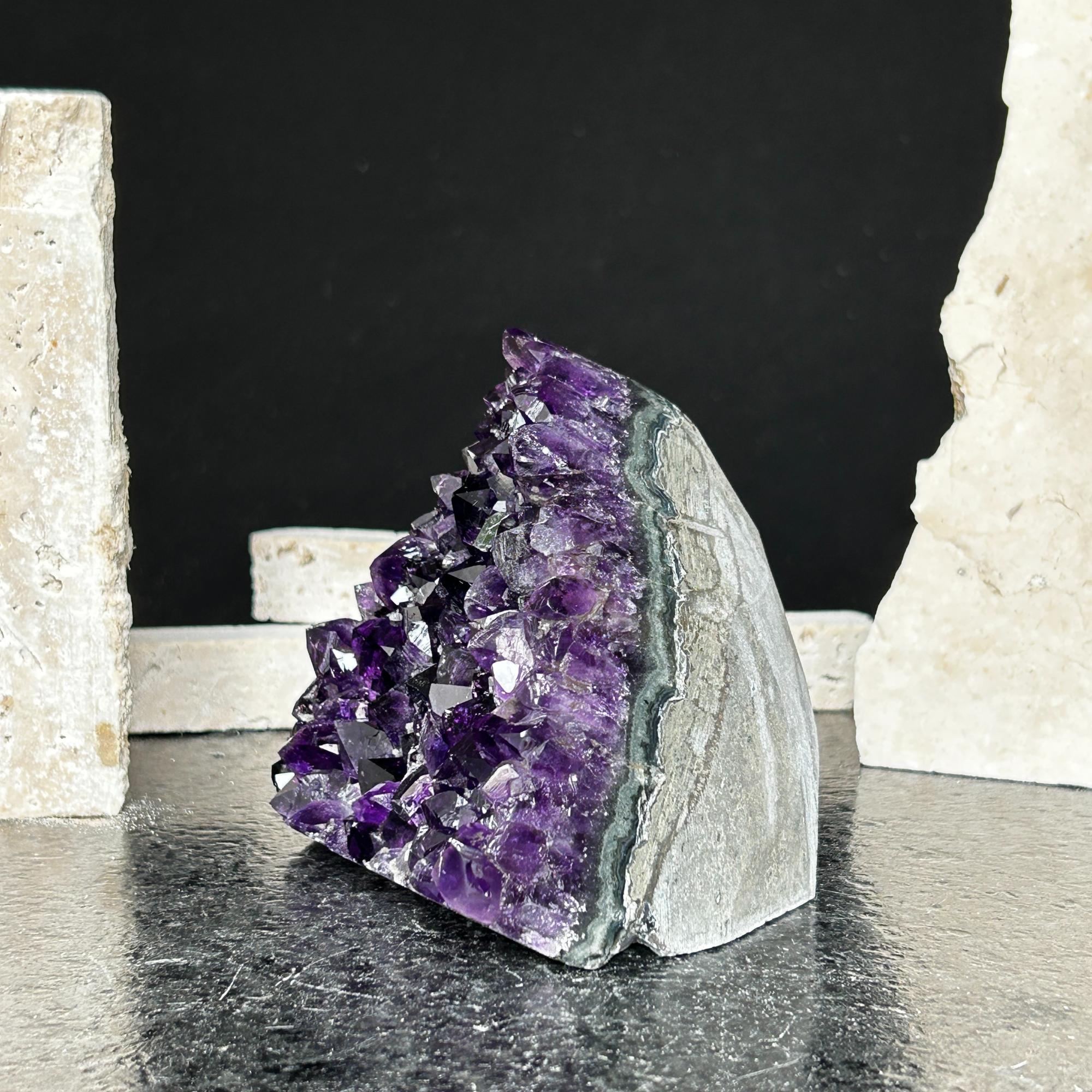 Large crystals (2 Lb) Amethyst geode with Agate formations