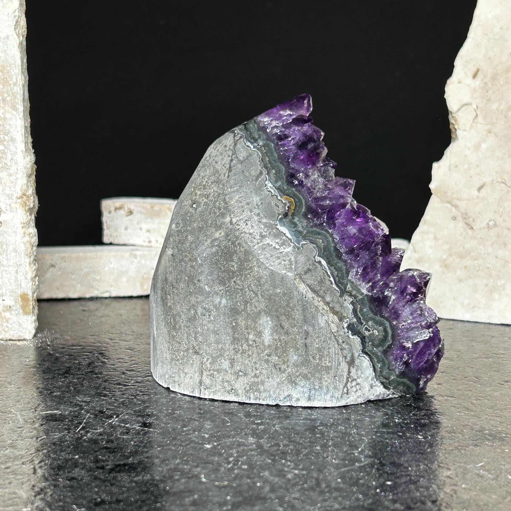 Large crystals (2 Lb) Amethyst geode with Agate formations