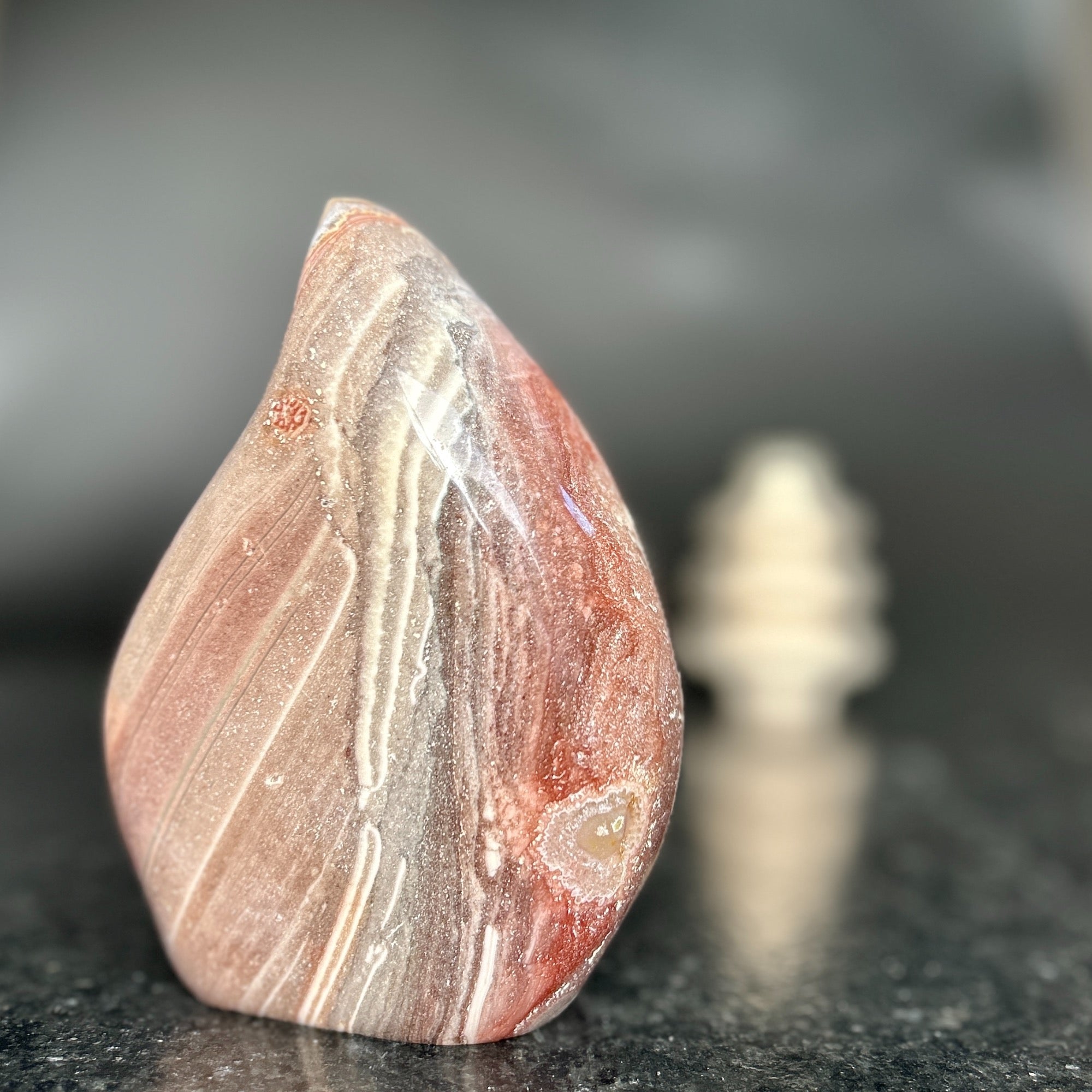 Agate and jasper crystal flame cluster, flame druzy crystal, crystal tower, Ascension crystal