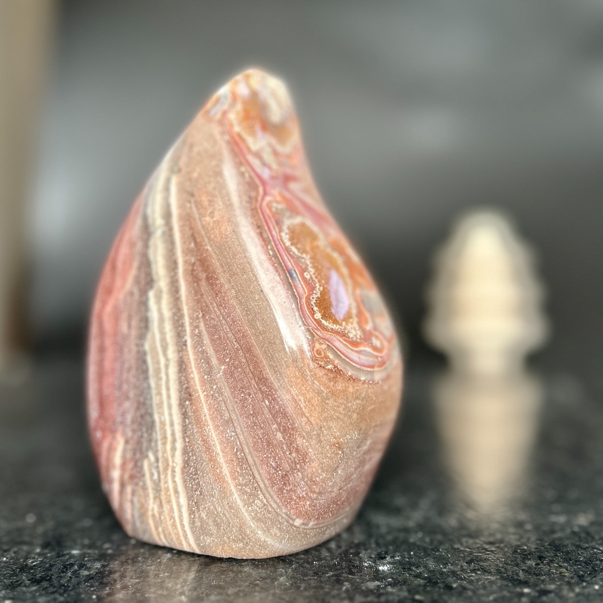 Agate and jasper crystal flame cluster, flame druzy crystal, crystal tower, Ascension crystal