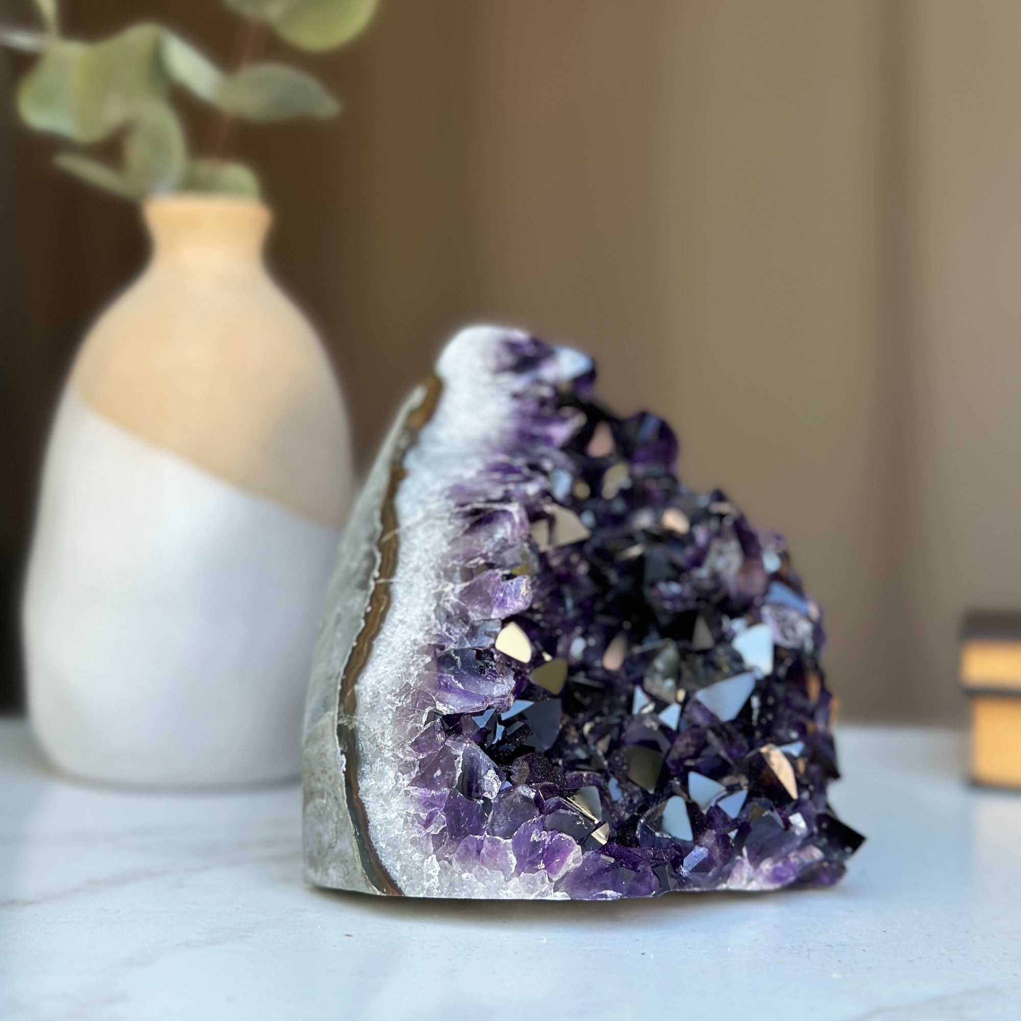 Large Amethyst Geode (3 Lb), High Quality Quartz Cluster for Stunning Home Decor