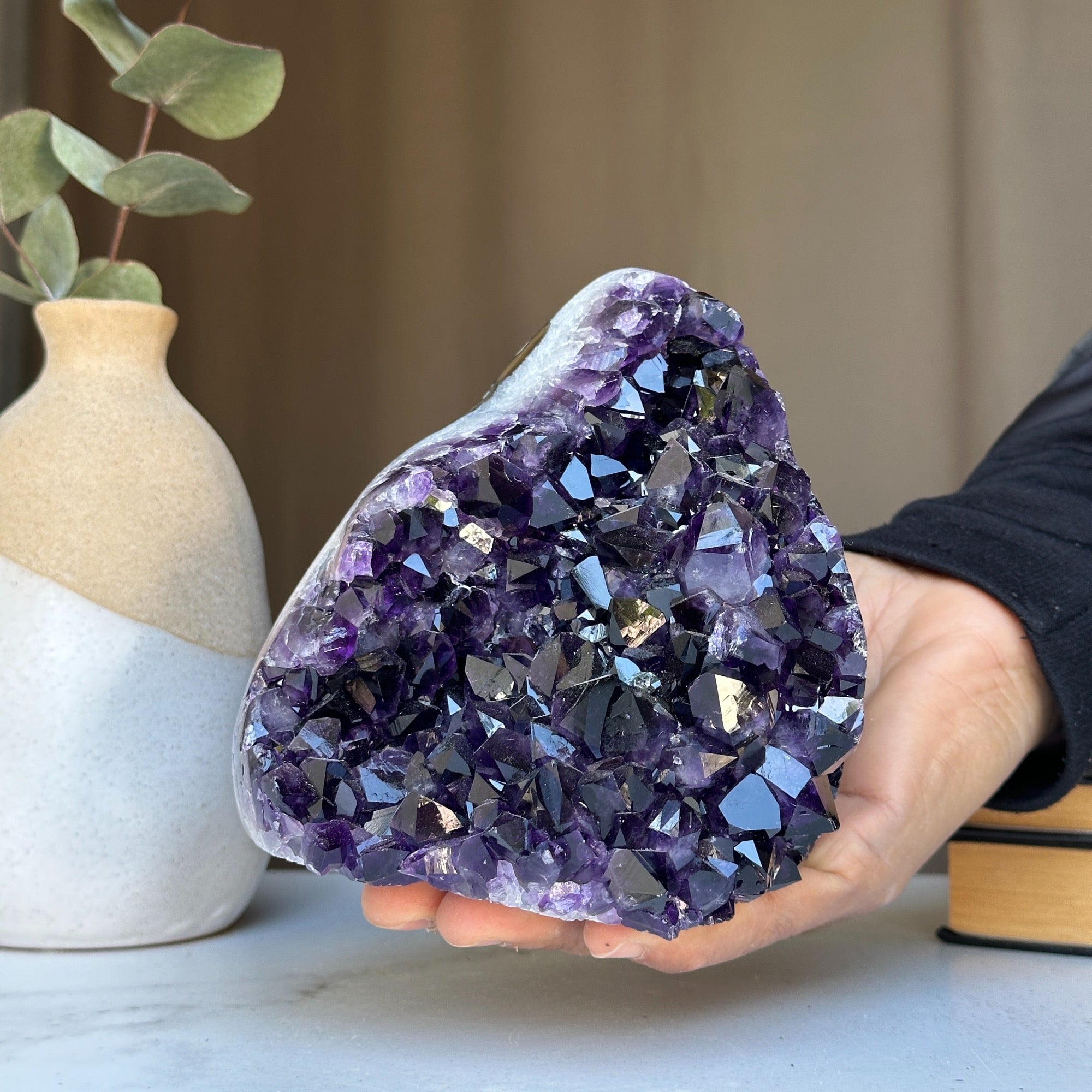 Large Amethyst Geode (3 Lb), High Quality Quartz Cluster for Stunning Home Decor