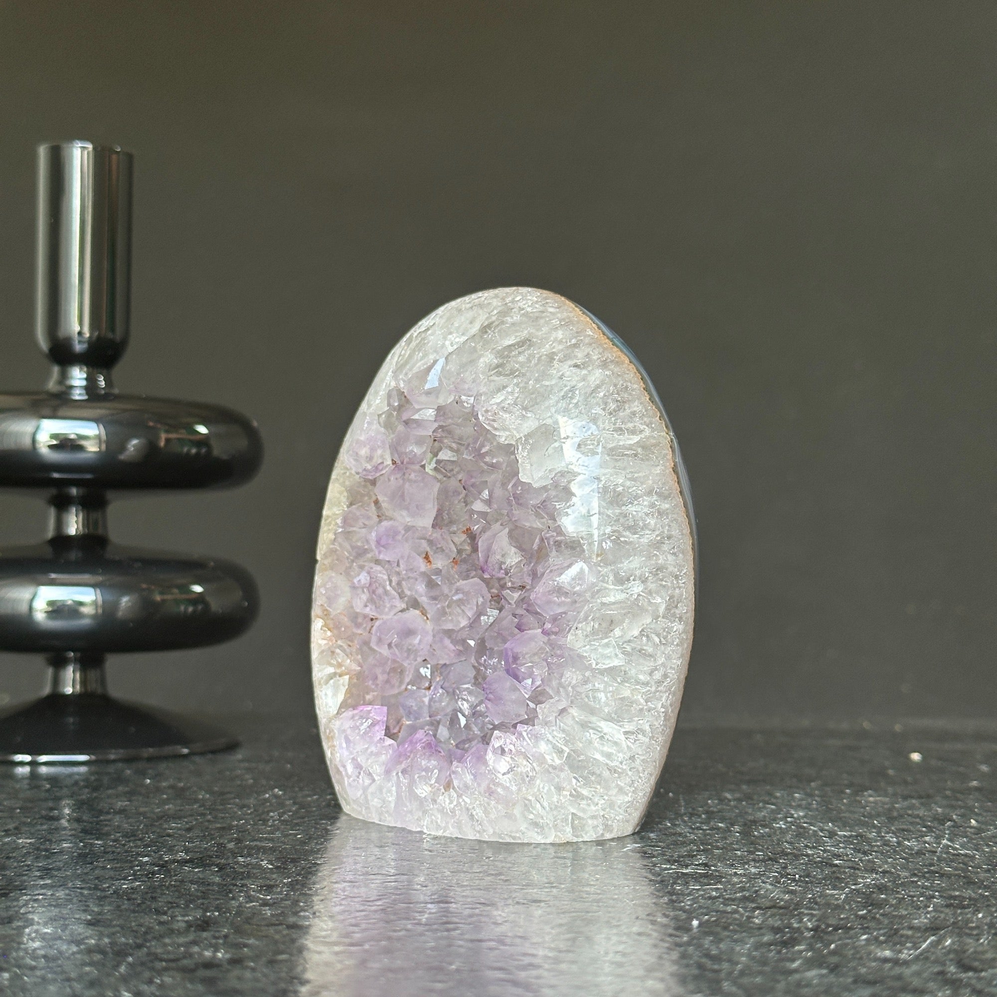 Amethyst Egg, Amethyst Quartz Crystal Cluster with agate formations, Amazing AAA Quality Geode Cave for collectors