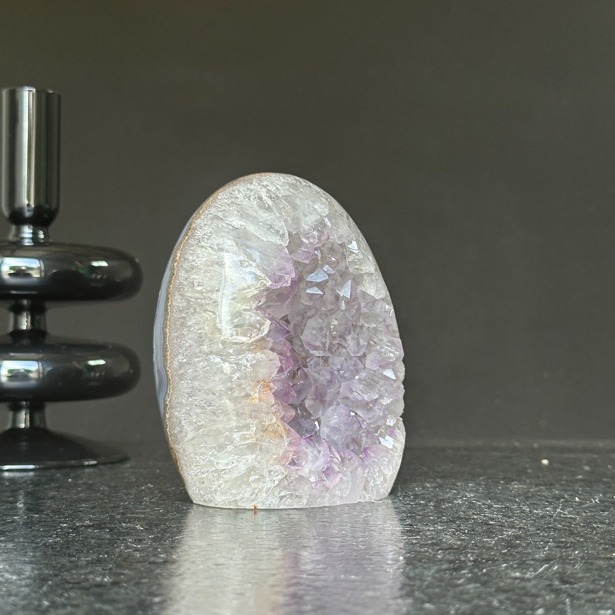 Amethyst Egg, Amethyst Quartz Crystal Cluster with agate formations, Amazing AAA Quality Geode Cave for collectors