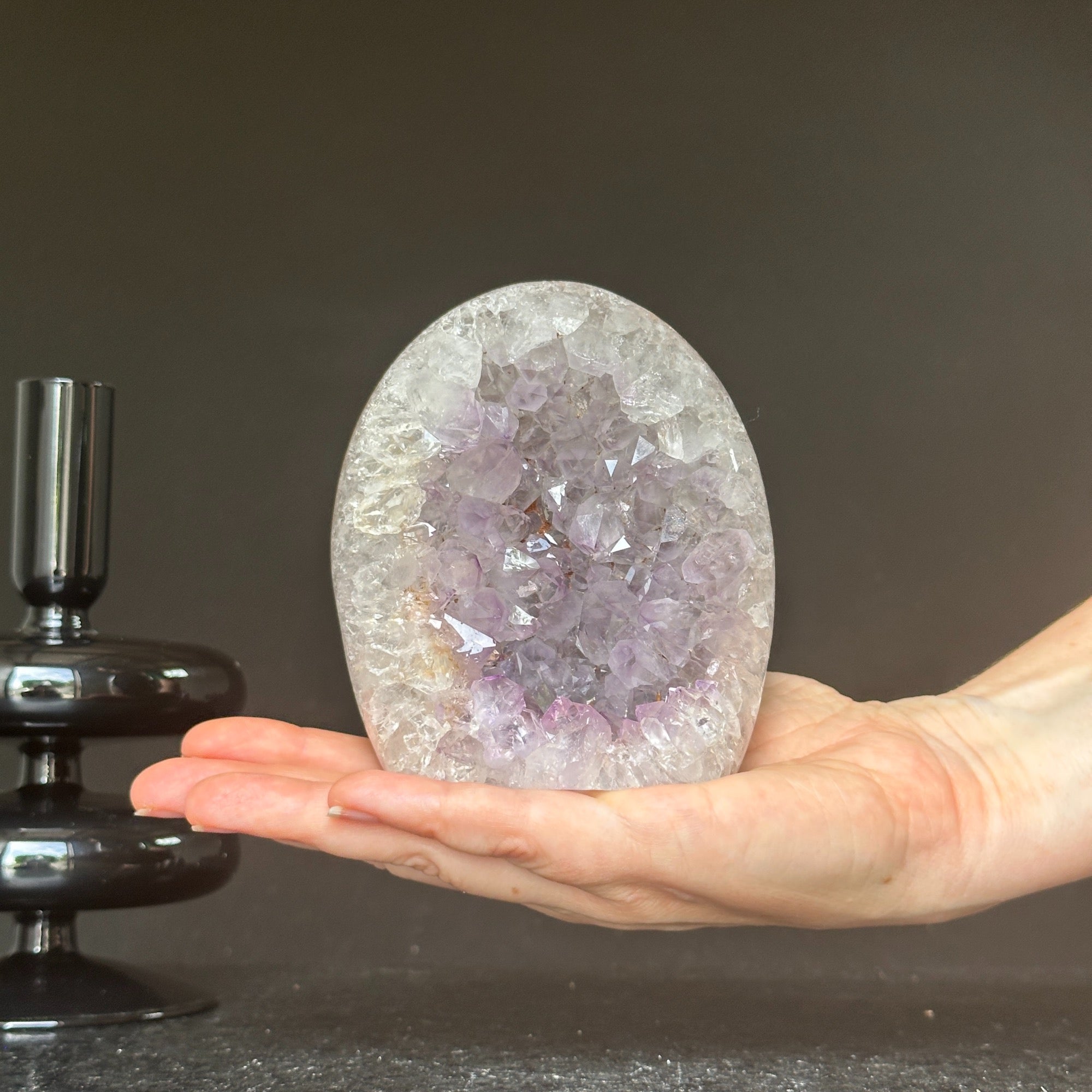 Amethyst Egg, Amethyst Quartz Crystal Cluster with agate formations, Amazing AAA Quality Geode Cave for collectors