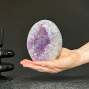 Superb Amethyst with Agate and Quartz formations, 5 in tall Extra Large Amethyst Cave, Oval Shaped Stone, Extra Large Collector piece