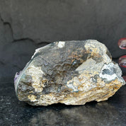 The largest Amethyst Geode Centerpiece, Extra Large decor piece, Outstanding Purple crystal with green agate details