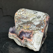 The largest Amethyst Geode Centerpiece, Extra Large decor piece, Outstanding Purple crystal with pink agate details and calcite