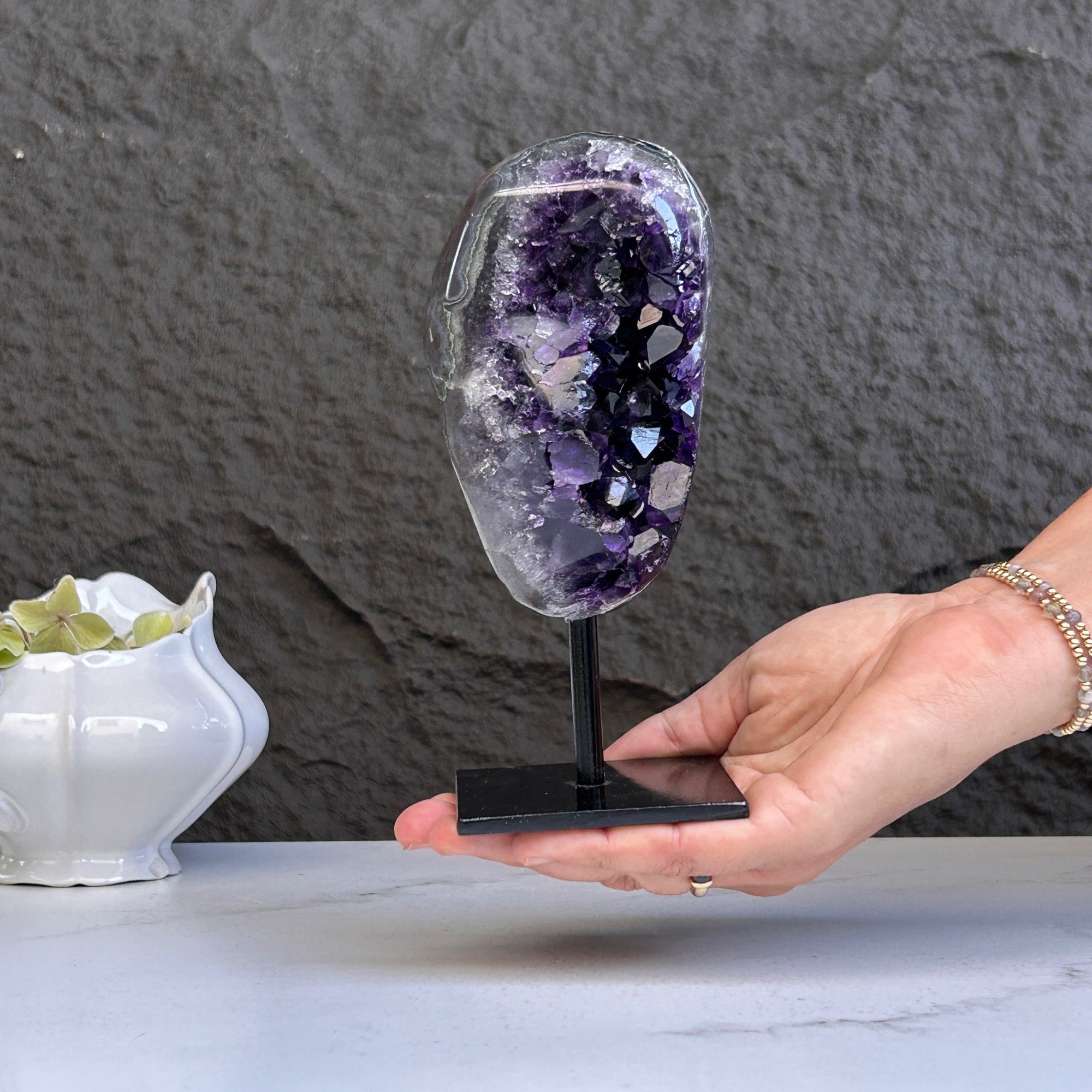 Amethyst Crystal on Metal Stand, Extra Large amethyst