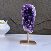 Stunning Natural Amethyst Geode with Metal Stand for Home Decor, XL Amethyst Cave