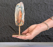 XL Natural Jasper with Metal Stand: Uruguay Crystal Cave, 7 inches gemstone