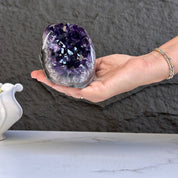 Amethyst geode with Agate formations