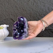 Large crystals Amethyst geode with Agate formations