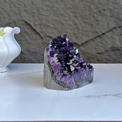 Deep Purple Amethyst cathedral geode, Unique raw crystal cluster, self stand