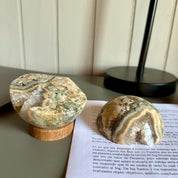 Jasper Paperweight, Natural Crystal Desk Ornament, Co-work Gift Idea