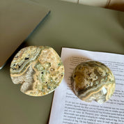 Jasper Paperweight, Natural Crystal Desk Ornament, Co-work Gift Idea
