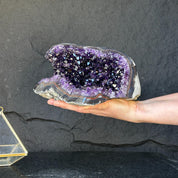 Large Amethyst Geode Cave with Agate edges, Unique Home Decor Crystal, High Quality Quartz, Crystal centerpiece