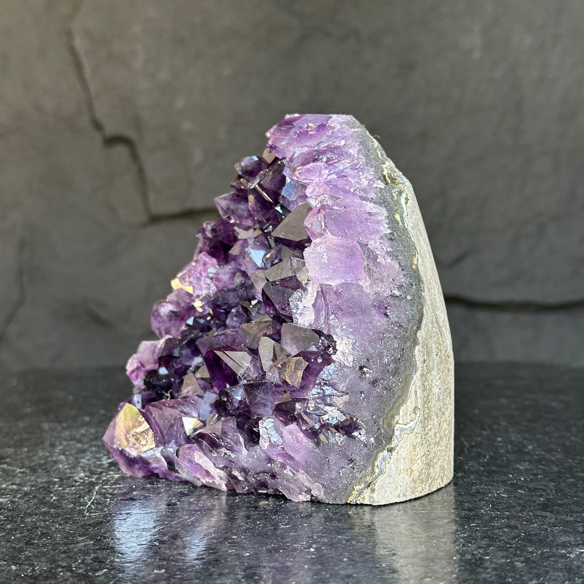 Large Amethyst geode, Unique crystal cluster with Agate formations
