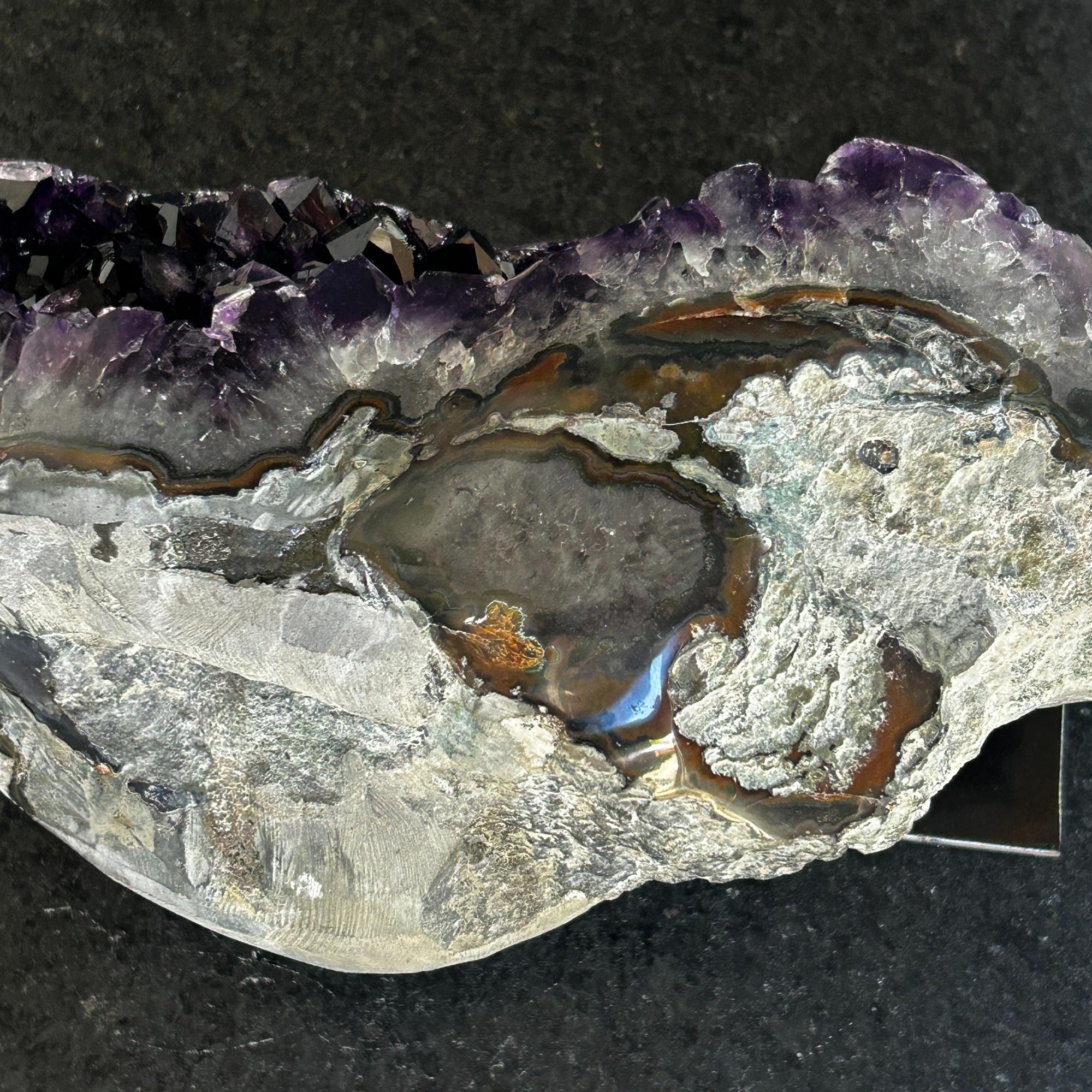 Crystal Geode, home decor with crystals, quartz and amethyst find, Amethyst with agate