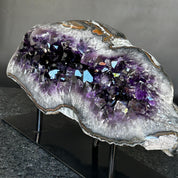 Crystal Geode, home decor with crystals, quartz and amethyst find, Amethyst with agate