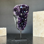 Superb Crystal Geode, Large Cave, Amethyst Crystal for collectors, 9 in Tall Full polished stone, Stunning decor AAA Crystal