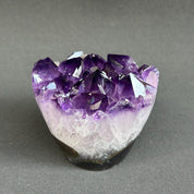 Amethyst Cupcake, Cylinder with Polished Colorful Agate Edges