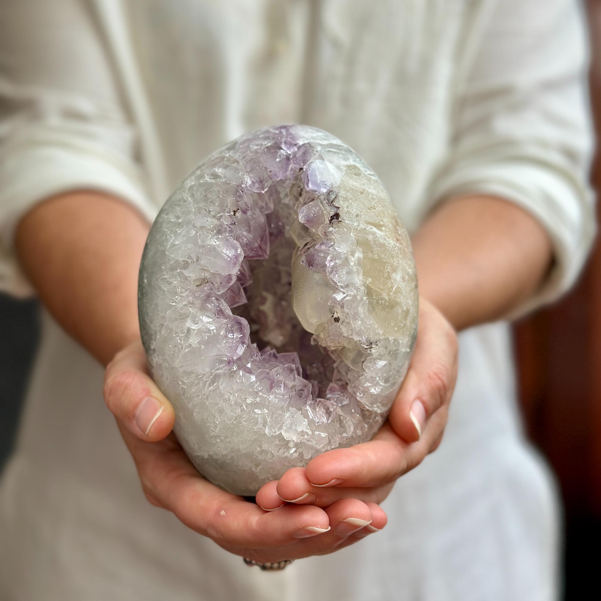Large Uruguayan Quartz Geode Egg