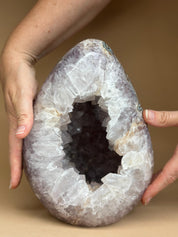 Crystal Geode, home decor with crystals eggs, quartz and agate find