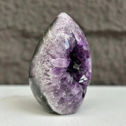 Amethyst Geode Crystal Egg with incredible Agate formations, Natural cave shaped polished agate stone